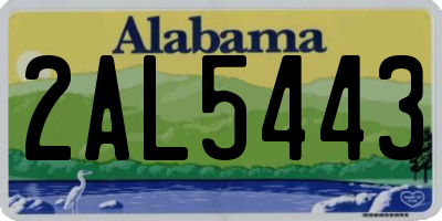 AL license plate 2AL5443