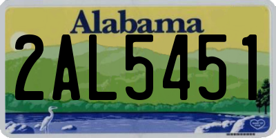 AL license plate 2AL5451