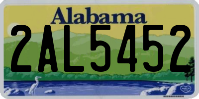 AL license plate 2AL5452