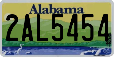 AL license plate 2AL5454