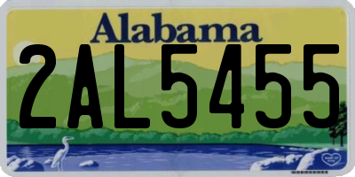 AL license plate 2AL5455