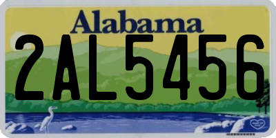 AL license plate 2AL5456
