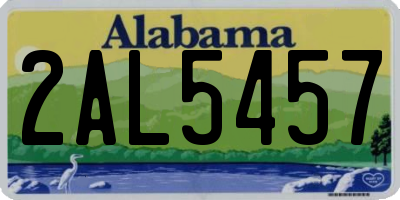 AL license plate 2AL5457
