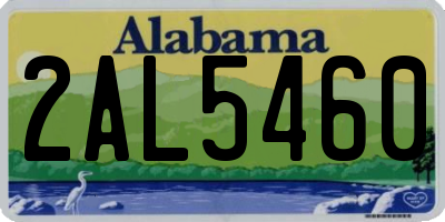 AL license plate 2AL5460