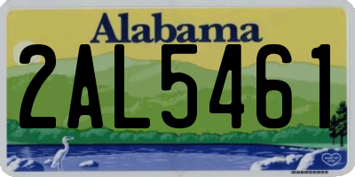 AL license plate 2AL5461