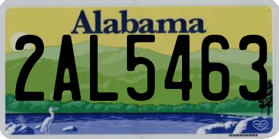 AL license plate 2AL5463