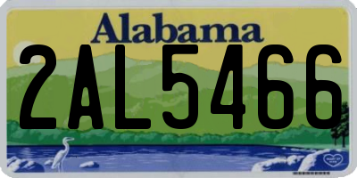 AL license plate 2AL5466