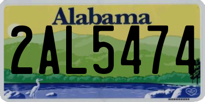 AL license plate 2AL5474