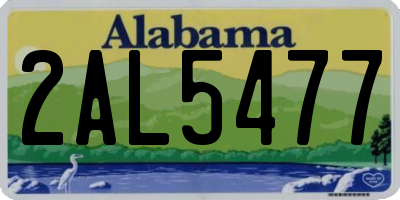 AL license plate 2AL5477