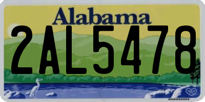 AL license plate 2AL5478
