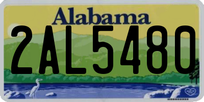AL license plate 2AL5480