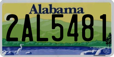 AL license plate 2AL5481