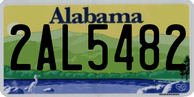 AL license plate 2AL5482