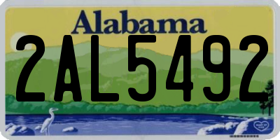 AL license plate 2AL5492