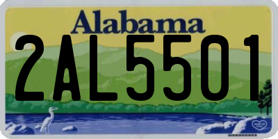 AL license plate 2AL5501