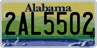 AL license plate 2AL5502
