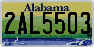 AL license plate 2AL5503