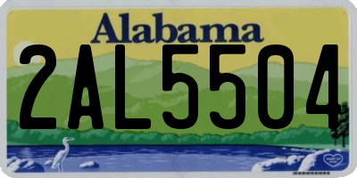 AL license plate 2AL5504