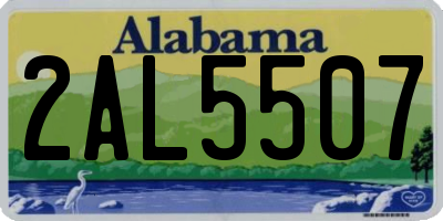 AL license plate 2AL5507