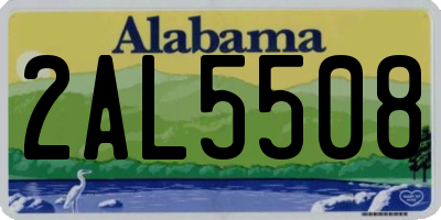 AL license plate 2AL5508