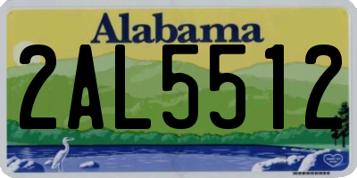 AL license plate 2AL5512