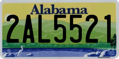 AL license plate 2AL5521