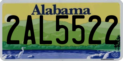 AL license plate 2AL5522