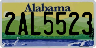 AL license plate 2AL5523