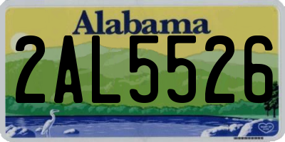 AL license plate 2AL5526