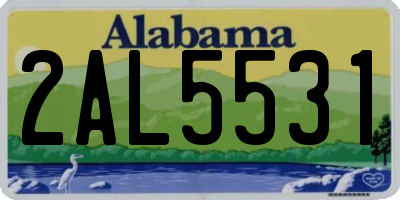 AL license plate 2AL5531