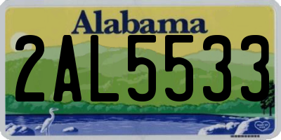 AL license plate 2AL5533