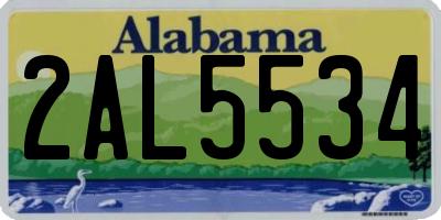 AL license plate 2AL5534