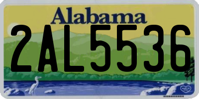 AL license plate 2AL5536