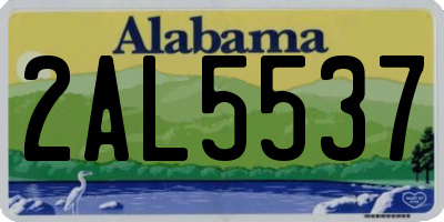 AL license plate 2AL5537
