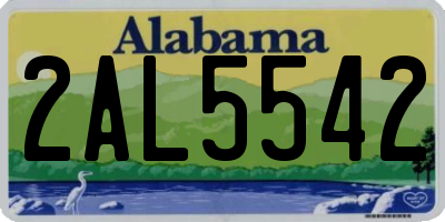 AL license plate 2AL5542