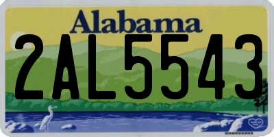 AL license plate 2AL5543
