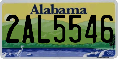 AL license plate 2AL5546