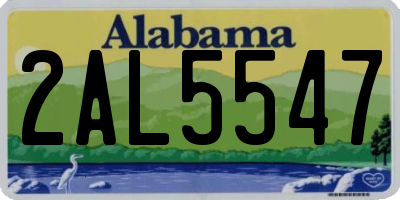 AL license plate 2AL5547