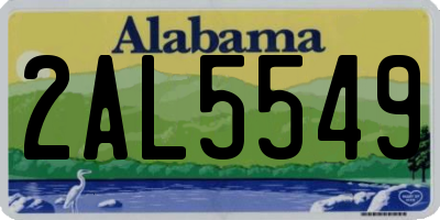 AL license plate 2AL5549