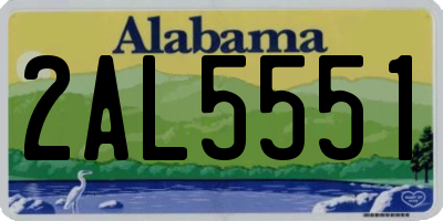 AL license plate 2AL5551
