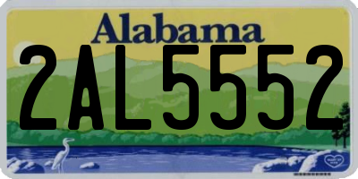 AL license plate 2AL5552