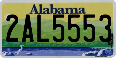 AL license plate 2AL5553