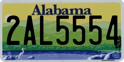 AL license plate 2AL5554