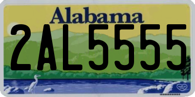 AL license plate 2AL5555