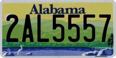 AL license plate 2AL5557