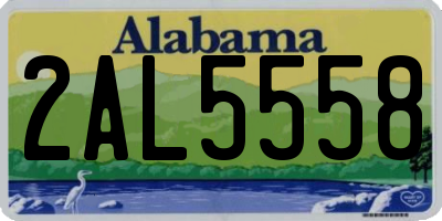 AL license plate 2AL5558