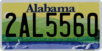 AL license plate 2AL5560