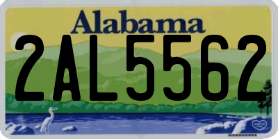 AL license plate 2AL5562