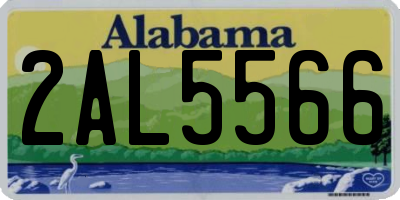 AL license plate 2AL5566