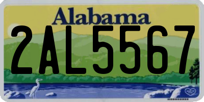 AL license plate 2AL5567